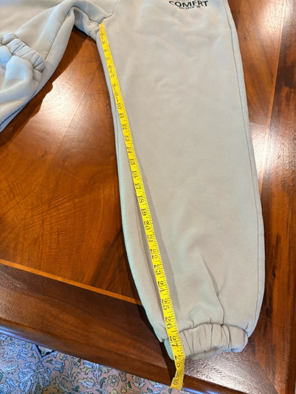 COMFRT Beige Cozy Sweatpants, men’s, size L, waist 20’ inches - Picture 7 of 7